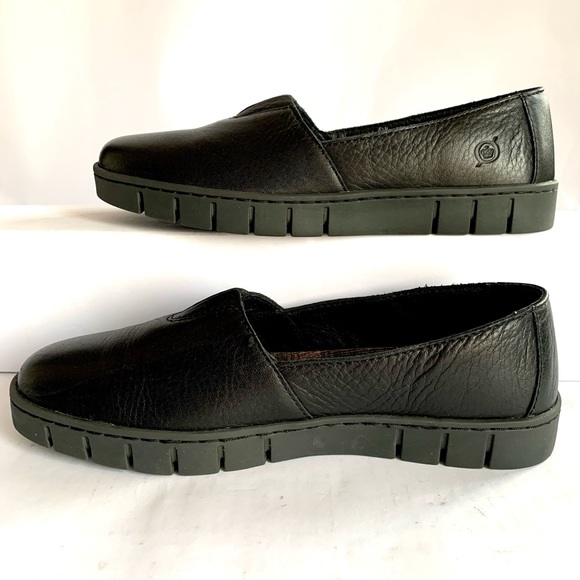BORN CONGO BLACK LEATHER SLIP-ON COMFORT SHOES LOAFERS. Sz6.5 - Picture 4 of 9